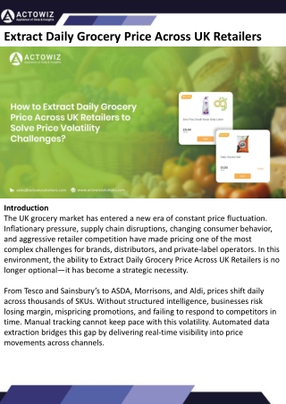 Extract Daily Grocery Price Across UK Retailers