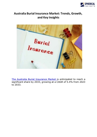 Australia Burial Insurance Market B