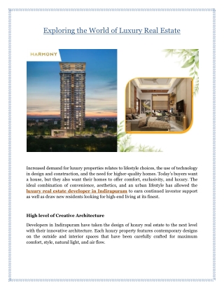 Exploring the World of Luxury Real Estate