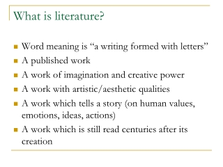 Defining Criticism, Theory and Literature