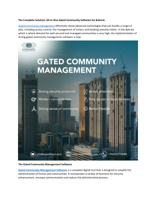 The Complete Solution: All-in-One Gated Community Software for Bahrain