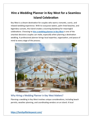Hire a Wedding Planner in Key West for a Seamless Island Celebration