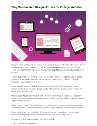 Why Modern Web Design Matters for College Websites