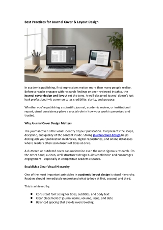 Best Practices for Journal Cover & Layout Design