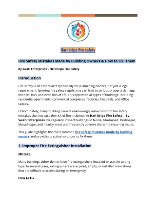 Fire Safety Mistakes Made by Building Owners & How to Fix  Them