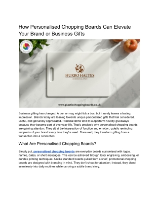 How Personalised Chopping Boards Can Elevate Your Brand or Business Gifts