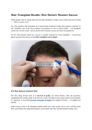 Hair Transplant Results_ How Doctors Measure Success