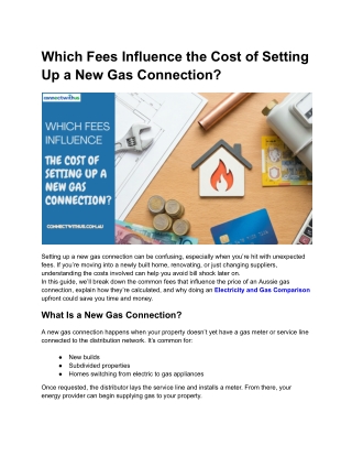 Which Fees Influence the Cost of Setting Up a New Gas Connection?