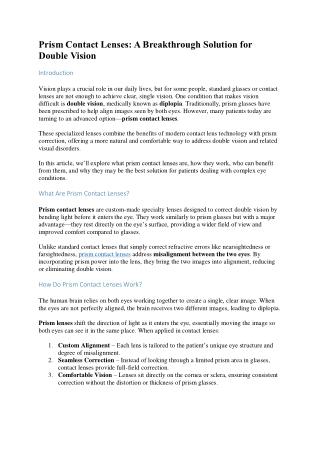 Prism Contact Lenses