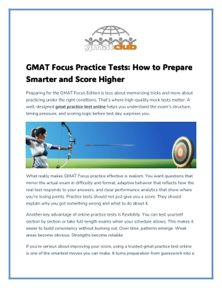 GMAT Focus Practice Tests: How to Prepare Smarter and Score Higher