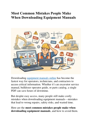 Most Common Mistakes People Make When Downloading Equipment Manuals