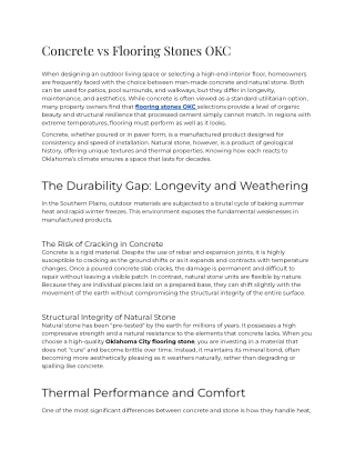 E - Concrete vs Flooring Stones OKC