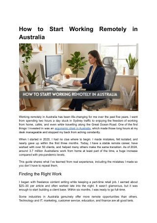 How to Start Working Remotely in Australia