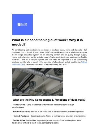 What is air conditioning duct work_ Why it is needed