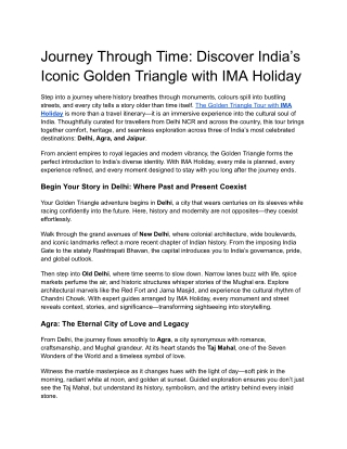 Journey Through Time_ Discover India’s Iconic Golden Triangle with IMA Holiday