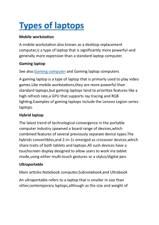 Types of laptops