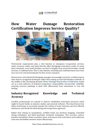 How Water Damage Restoration Certification Improves Service Quality