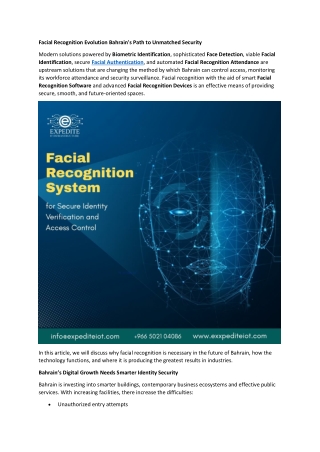 Facial Recognition Evolution - Bahrain's Path to Unmatched Security
