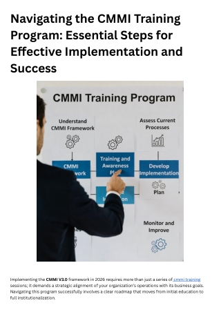 Navigating the CMMI Training Program Essential Steps for Effective Implementation and Success