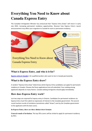 Express Entry in Canada - Skywheel Immigration