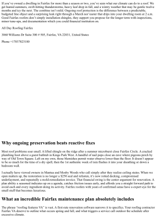 Roofers Fairfax VA: The Importance of Ongoing Maintenance Plans