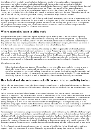 Micropiles for Limited Accessibility Commercial Sites: Tools as well as Techniqu
