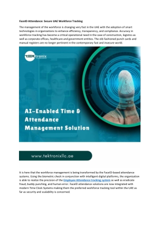 FaceID Attendance- Secure UAE Workforce Tracking