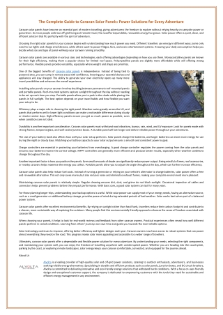 The Complete Guide to Caravan Solar Panels - Power Solutions for Every Adventure