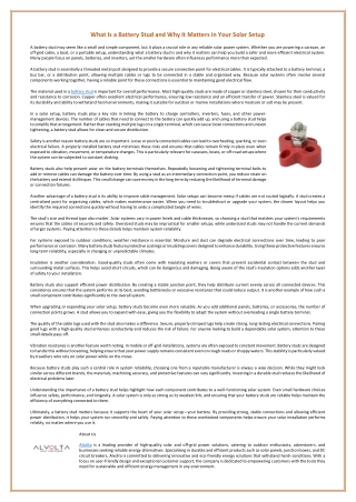 What Is a Battery Stud and Why It Matters in Your Solar Setup