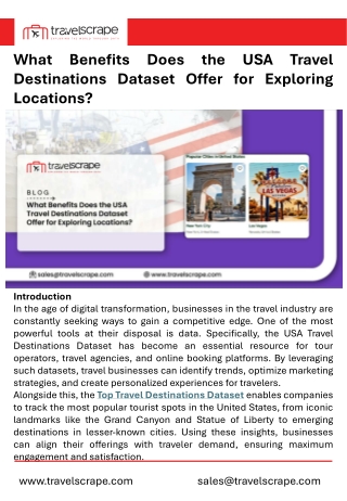 Leverage USA Travel Destinations Dataset to Explore Locations