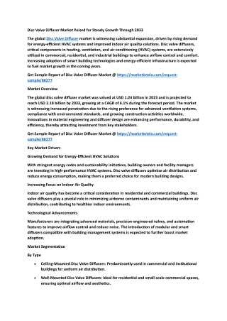 Disc Valve Diffuser Market Poised for Steady Growth Through 2033
