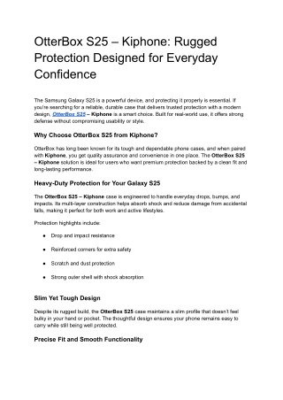 OtterBox S25 – Kiphone_ Rugged Protection Designed for Everyday Confidence