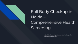 Full Body Checkup in Noida – Comprehensive Health Screening