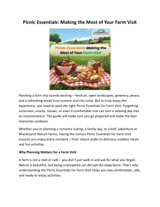 Picnic Essentials: Making the Most of Your Farm Visit