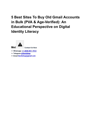 5 Best Sites To Buy Old Gmail Accounts in Bulk (PVA &amp (1)