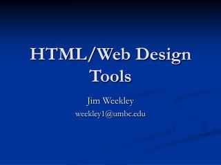 HTML/Web Design Tools