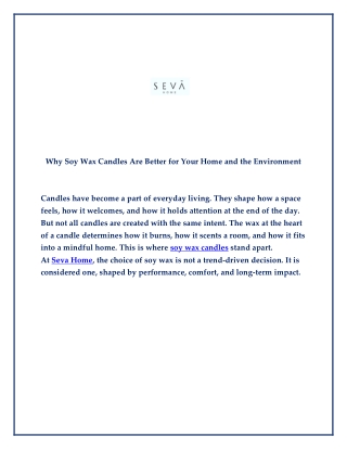 Why Soy Wax Candles Are Better for Your Home and the Environment