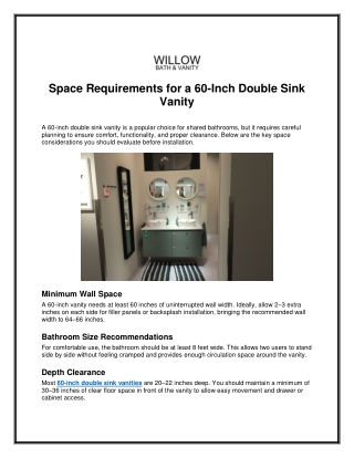 Space Requirements for a 60-Inch Double Sink Vanity