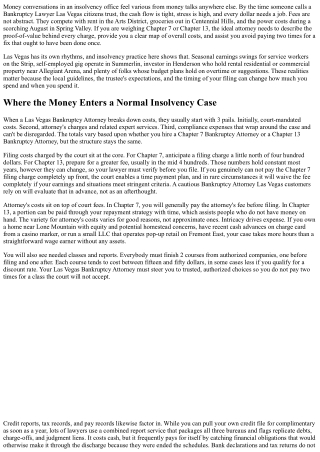 Expenses and Fees: What an Insolvency Legal Representative in Las Vegas Will Inf