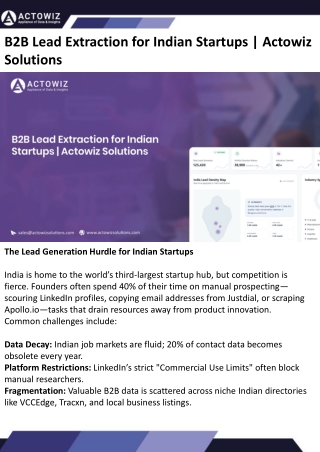 B2B Lead Extraction for Indian Startups Actowiz Solutions pdf