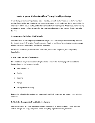 How to Improve Kitchen Workflow Through Intelligent Design