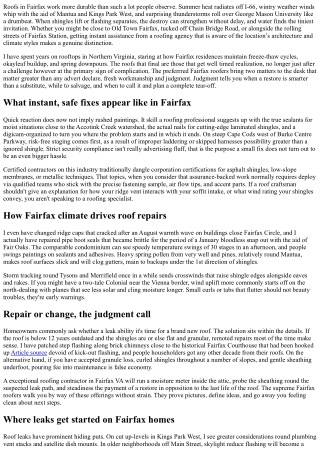 Roof Repair Fairfax VA: Fast, Reliable Fixes from Certified Contractors