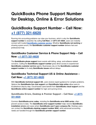 What is the phone number for QuickBooks desktop support?