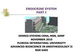 ENDOCRINE SYSTEM PART I