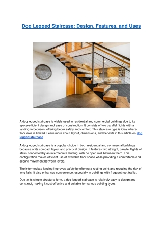 Dog Legged Staircase - Design, Features, and Uses