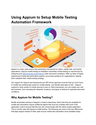 Using Appium to Setup Mobile Testing Automation Framework