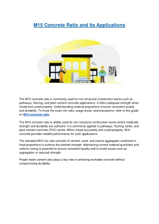 M15 Concrete Ratio and Its Applications