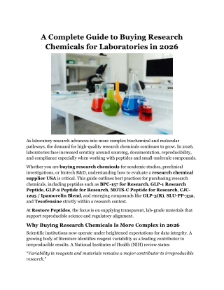 A Complete Guide to Buying Research Chemicals for Laboratories in 2026