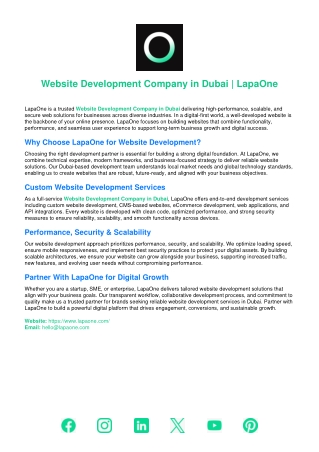 Website Development Company in Dubai | LapaOne
