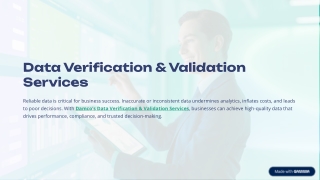 Data Verification Validation Services Professional PDF Content for Marketing Brochure